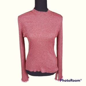 Topshop sz 8 Bodycon Ribbed Ruffle Cuff Sweater